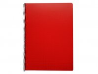 Kierrevihko Paperipiste A4/80 ruudutettu punainen