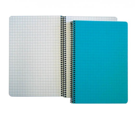 Kierrevihko Paperipiste muovikannet ruudut A5/80 turkoosi, hinta 2,68€