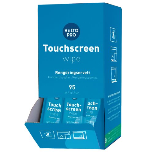 Kiilto pro touchscreen wipe näytölle 95kpl, hinta 44,21€
