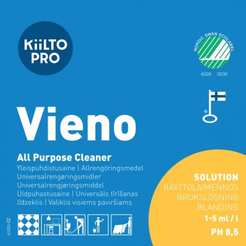 Kiilto pro vieno käyttöliuosetiketti rulla, 100 tarraa 100kpl, hinta 23,73€