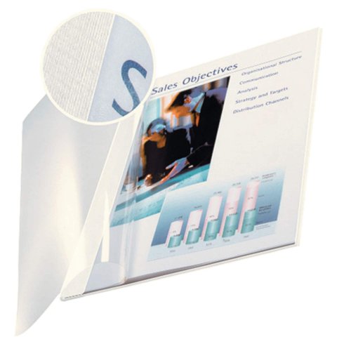 Kirjakansi Leitz pehmeä 7mm valkoinen/kirkas 10kpl, hinta 71,25€