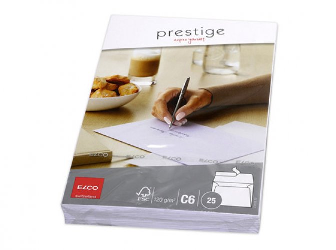 Kirjekuori ELCO Prestige C6 valkoinen /25, hinta 3,43€