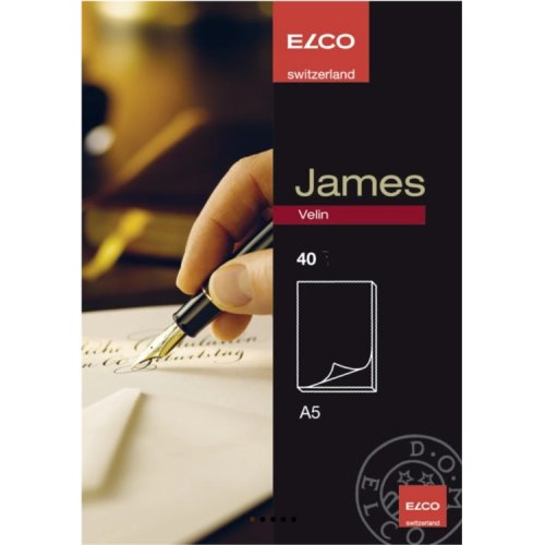 Kirjepaperilehtiö ELCO James Velin A5 valkoinen /40, hinta 8,63€