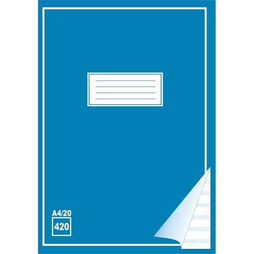 Kirjoitusvihko 420 A4/20 viivoitettu, hinta 0,45€