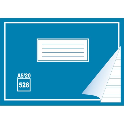 Kirjoitusvihko 528 A5/20 kaksoisviivat, hinta 0,25€