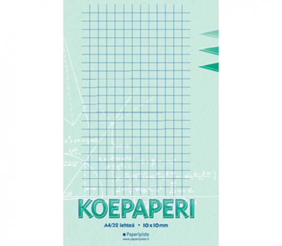 Koepaperi Paperipiste taitettu A3 10 x 10 mm ruudut 16 kpl, hinta 1,67€