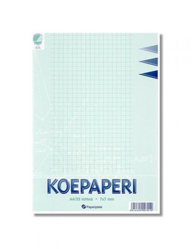 Koepaperi Paperipiste taitettu A3 7 x 7 mm ruudut 16 kpl, hinta 1,67€