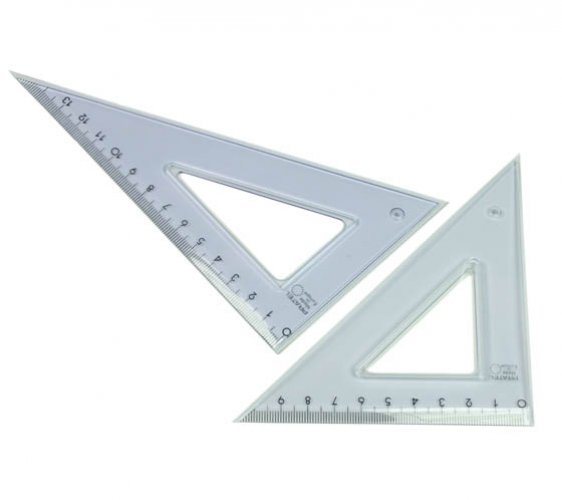 Kolmioviivain 30/60/90° 16 cm, hinta 0,28€