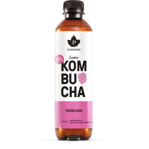Kombucha Puhdistamo vadelma 400 ml (ei sis.pantti), hinta 2,55€