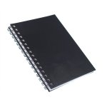 Konttorikirja A4 kierresidottu musta 160 sivua