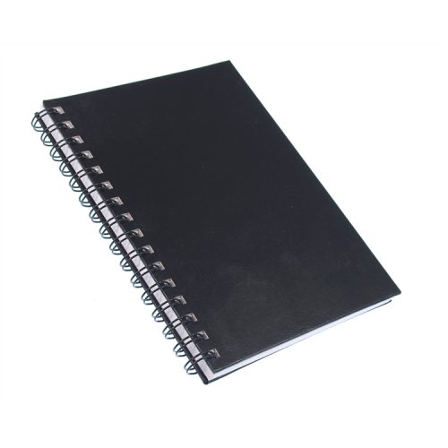 Konttorikirja A5 kierresidottu musta 160 sivua, hinta 8,54€