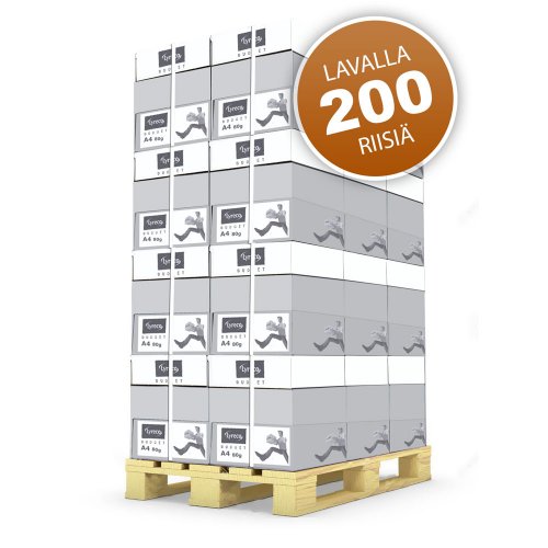 Kopiopaperi lava A4 80g Lyreco Budget valkoinen 40 kopiopaperi laatikkoa eli 200 A4 paperi riisiä edullinen hinta
