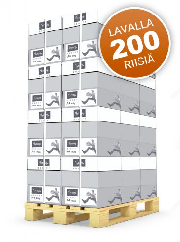Kopiopaperi lava A4 80g Lyreco Budget valkoinen 40 kopiopaperi laatikkoa eli 200 A4 paperi riisiä edullinen hinta