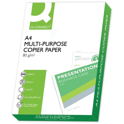 Kopiopaperi Q-CONNECT 80G A4/500 valkoinen lava, hinta 4,17€