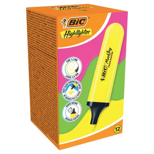 Korostuskynä Bic keltainen, hinta 2,27€