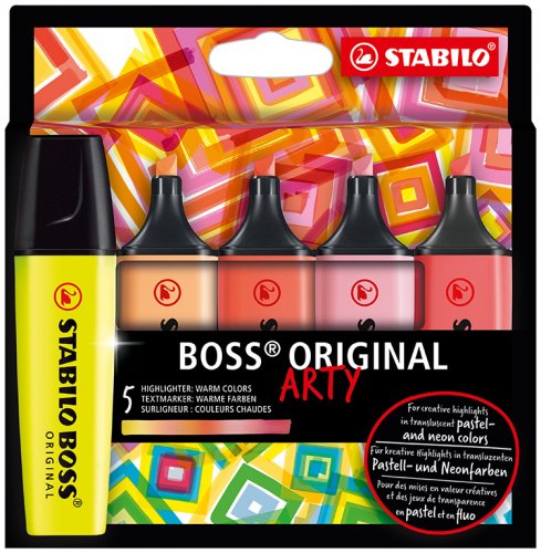 Korostuskynä Stabilo Boss Original Arty lämpimät värit 5 kpl, hinta 5,43€