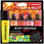 Korostuskynä Stabilo Boss Original Arty lämpimät värit 5 kpl