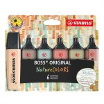 Korostuskynä Stabilo Boss Original NatureCOLORS 6 kpl