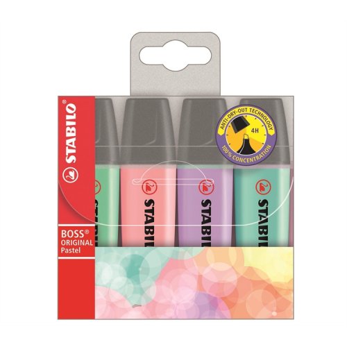 Korostuskynä Stabilo Boss Original pastellisävyt värilaj/4, hinta 4,34€