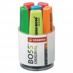 Korostuskynä Stabilo boss viisto 2-5 mm värilajitelma 6kpl