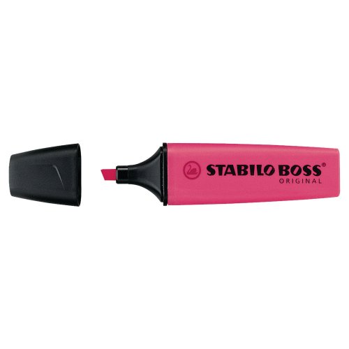 Korostuskynä Stabilo boss viisto 2-5mm pinkki, hinta 1,80€
