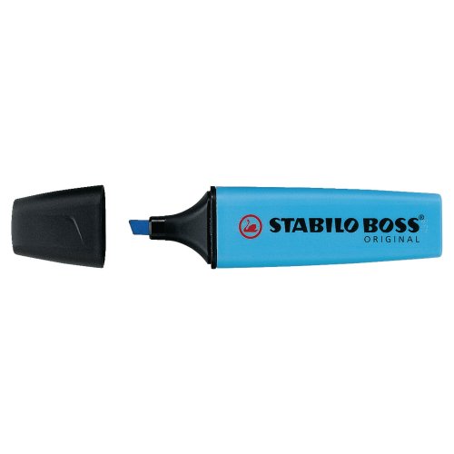 Korostuskynä Stabilo boss viisto 2-5mm sininen, hinta 1,80€