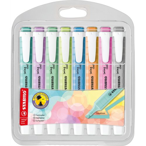 Korostuskynä Stabilo Swing Cool pastellivärilajitelma 8 kpl, hinta 7,81€