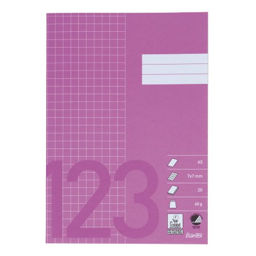 Kouluvihko a5/20 ruudutettu 7x7mm pinkki, hinta 0,69€