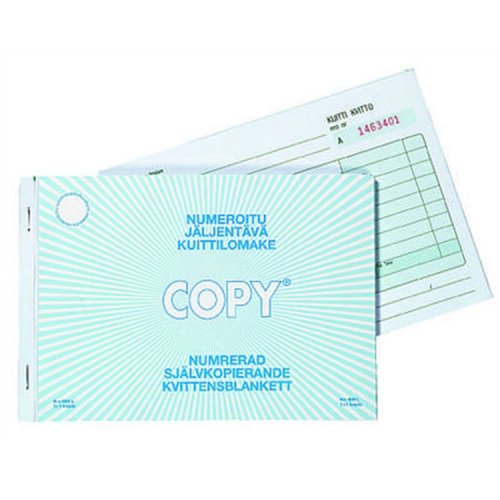 Kuittilomake Plastipap 605L A5/50+50, hinta 9€