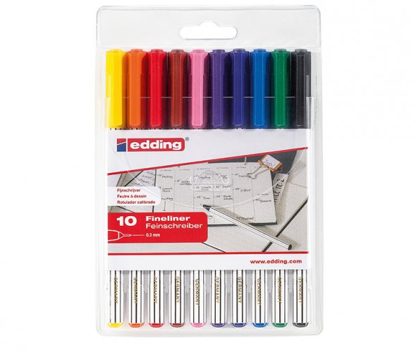 Kuitukärkikynä Edding 89 Office Liner EF värilajitelma 10kpl, hinta 7,34€