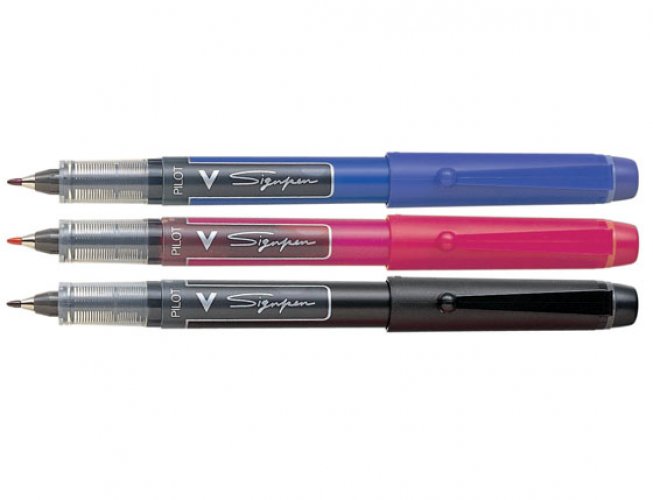 Kuitukärkikynä Pilot V Sign Pen musta, hinta 2,58€