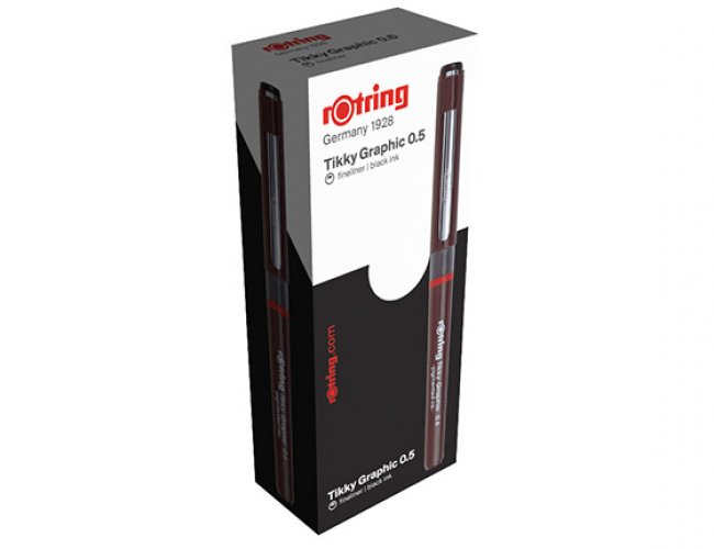 Kuitukärkikynä Rotring Tikky Graphic 0,5 mm musta, hinta 3,94€