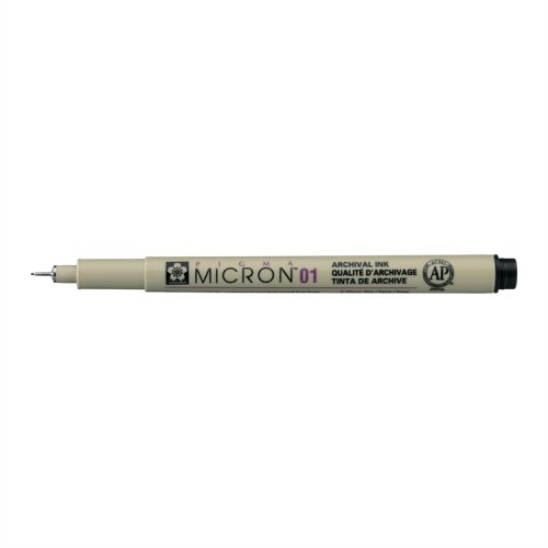 Kuitukärkikynä Sakura Micron 01 musta arkistokelpoinen, hinta 2,74€