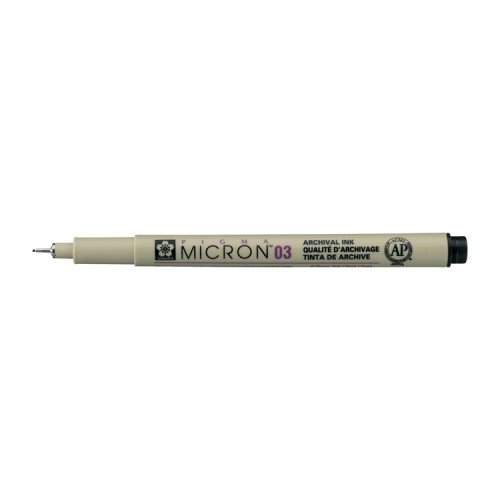 Kuitukärkikynä Sakura Micron 03 musta arkistokelpoinen, hinta 2,74€
