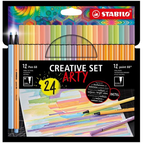 Kuitukärkikynä Stabilo Creative Set Pen 68 + Point 88, hinta 16,60€
