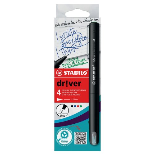 Kuitukärkikynä Stabilo driver 1088 0,4mm värilajitelma 4kpl, hinta 16,47€