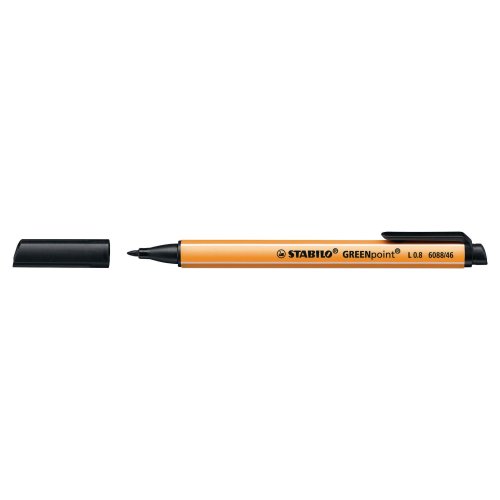 Kuitukärkikynä Stabilo greenpoint 0,8 mm musta, hinta 1,55€