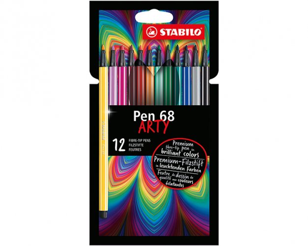 Kuitukärkikynä STABILO Pen 68 Arty värilajitelma /12, hinta 9,18€