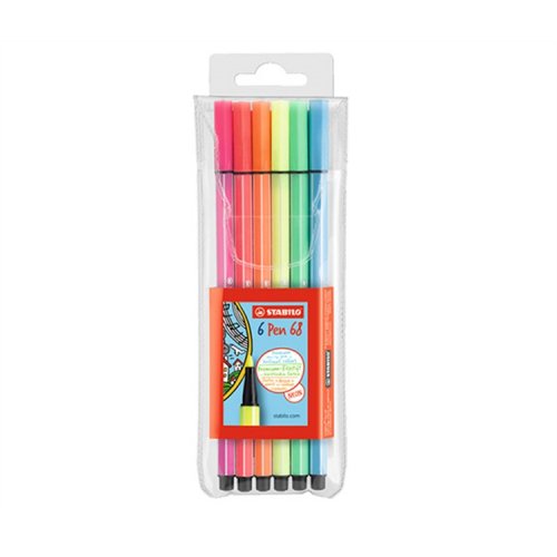 Kuitukärkikynä STABILO Pen 68 Neon värilajitelma /6, hinta 4,58€