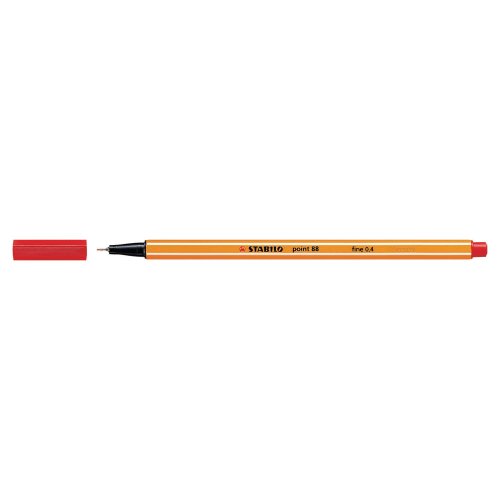 Kuitukärkikynä Stabilo point 88 0,4mm punainen, hinta 1,87€