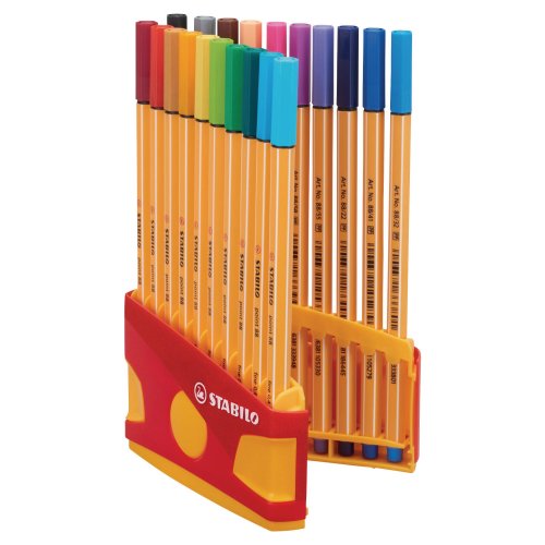 Kuitukärkikynä Stabilo point 88 0,4mm värilajitelma 20kpl, hinta 23,76€