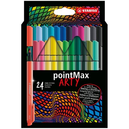 Kuitukärkikynä Stabilo pointMax Arty värilajitelma 24 kpl, hinta 18,41€