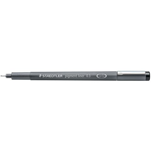 Kuitukärkikynä Staedtler pigment liner 308 0,3mm musta, hinta 2,47€