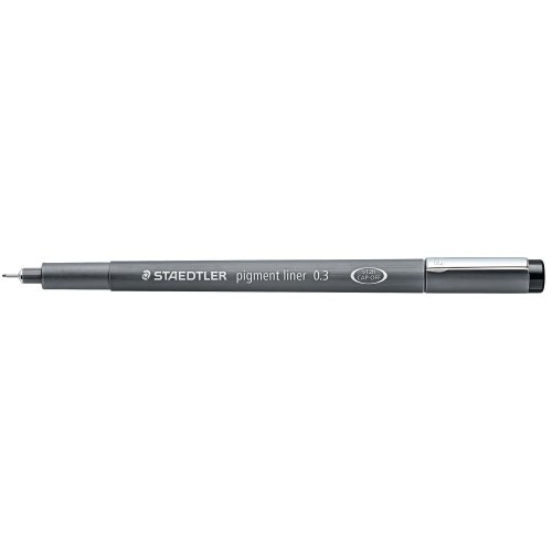 Kuitukärkikynä Staedtler pigment liner 308 0,3mm musta, hinta 2,36€