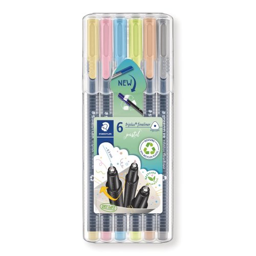 Kuitukärkikynä Staedtler triplus 334s 0,3mm pastellivärivalikoima 6kpl, hinta 8,40€