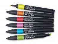Kuitukärkikynä Winson & Newton Promarker värilajitelma 6 kpl