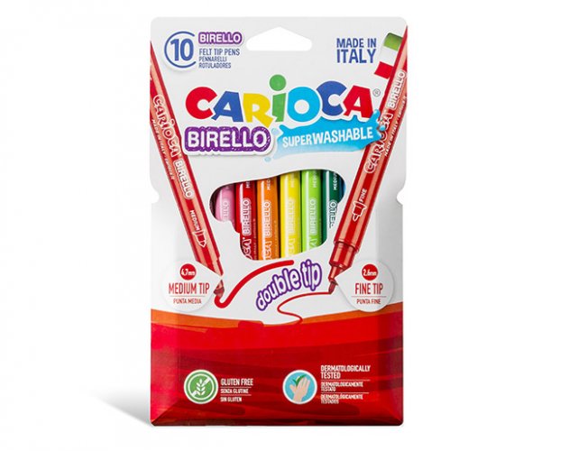 Huopakynä kaksipäinen CARIOCA Birello värilajitelma /10, hinta 3,21€