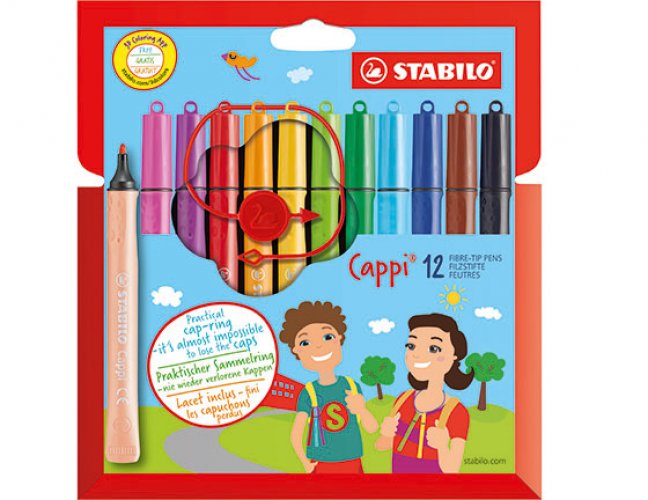 Huopakynä STABILO Cappi värilajitelma /12, hinta 5,75€
