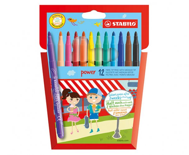 Huopakynä STABILO Power 280 värilajitelma /12, hinta 3,49€