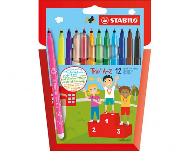 Huopakynä STABILO Trio A-Z 378 värilajitelma /12, hinta 2,61€